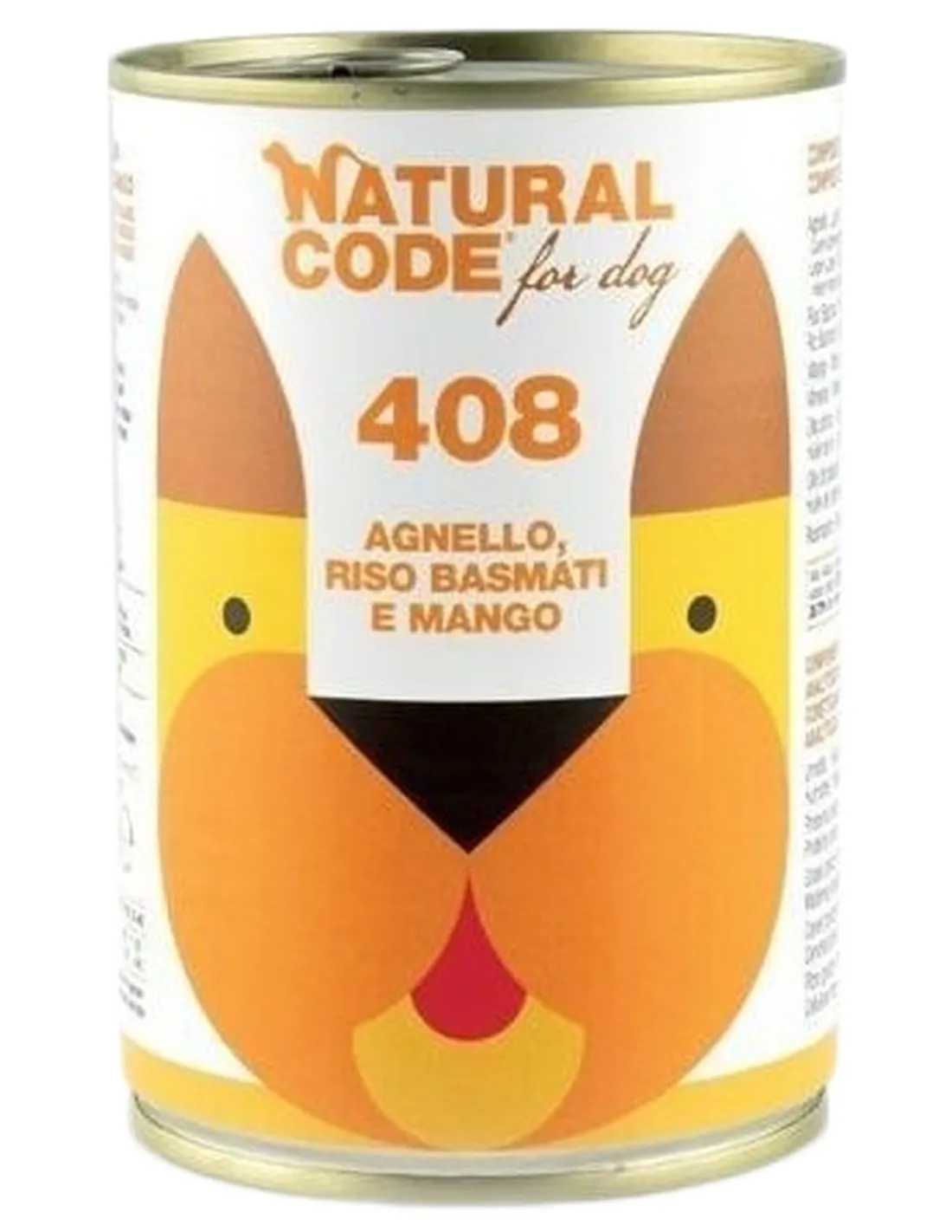Natural code 408 cane agnello riso basmati e mango 400 gr  