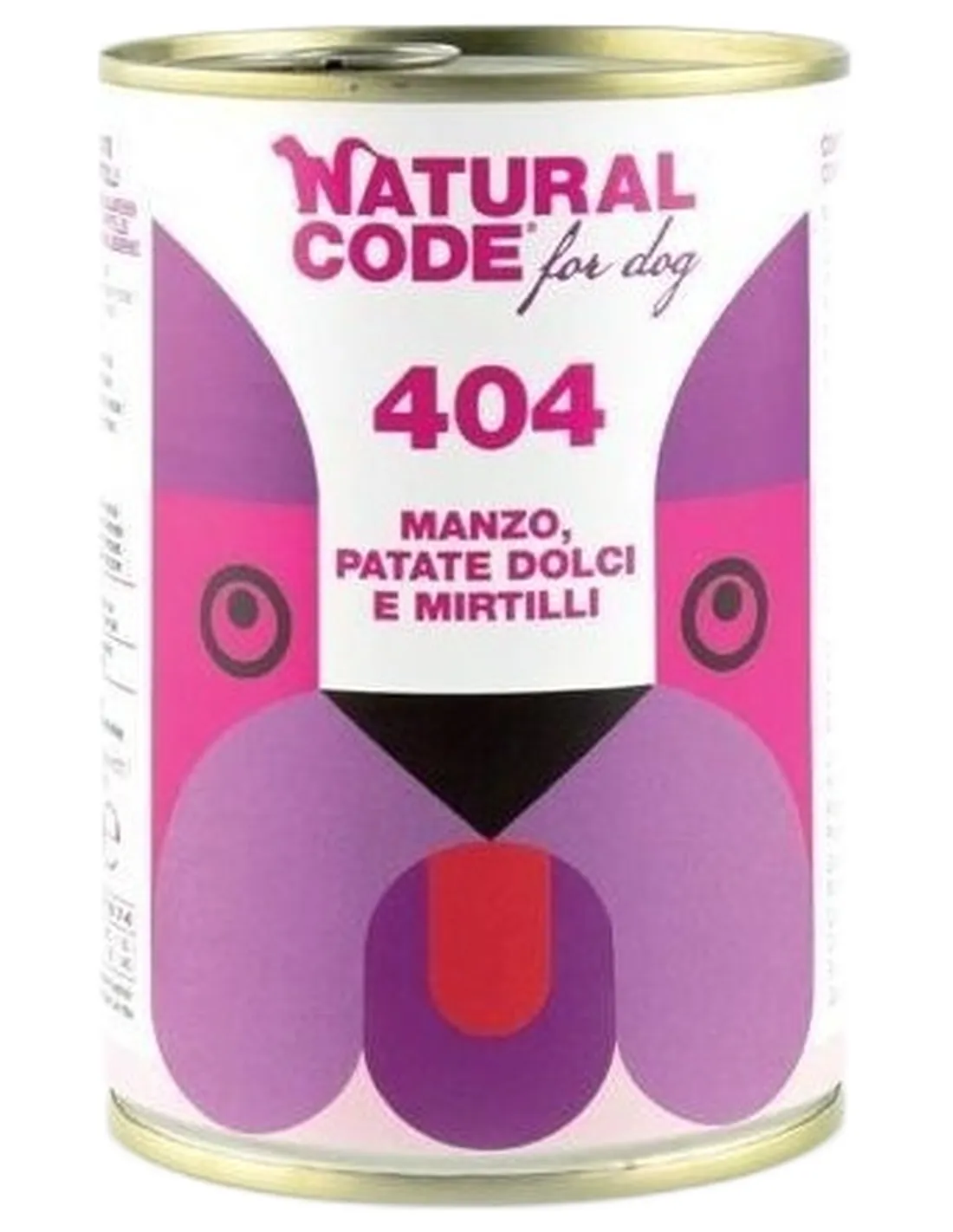 Natural code 404 cane manzo patate dolci e mirtilli 400 gr  
