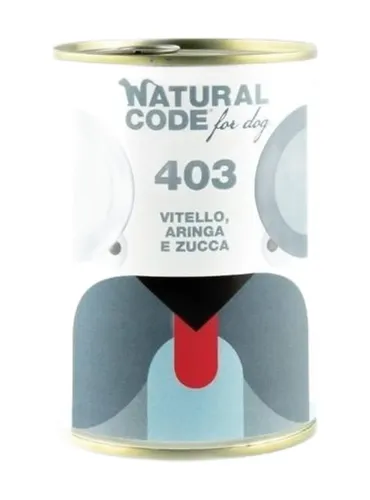 Natural code 403 cane vitello aringhe e zucca 400 gr  
