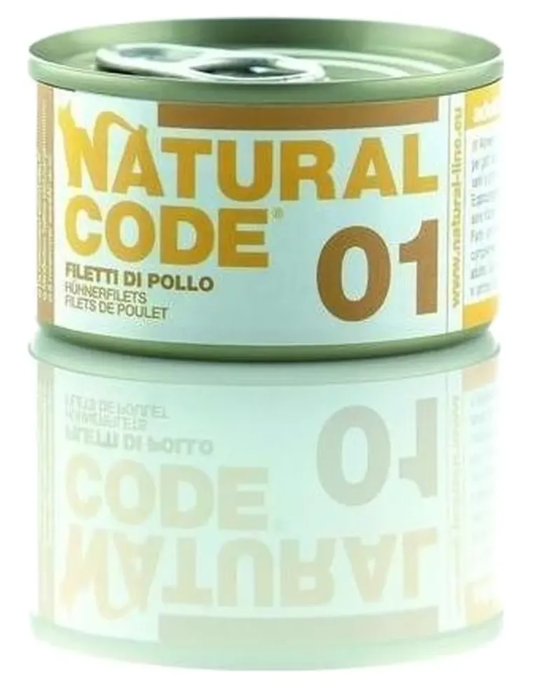 Natural code 01 gatto filetti di pollo 85 gr  