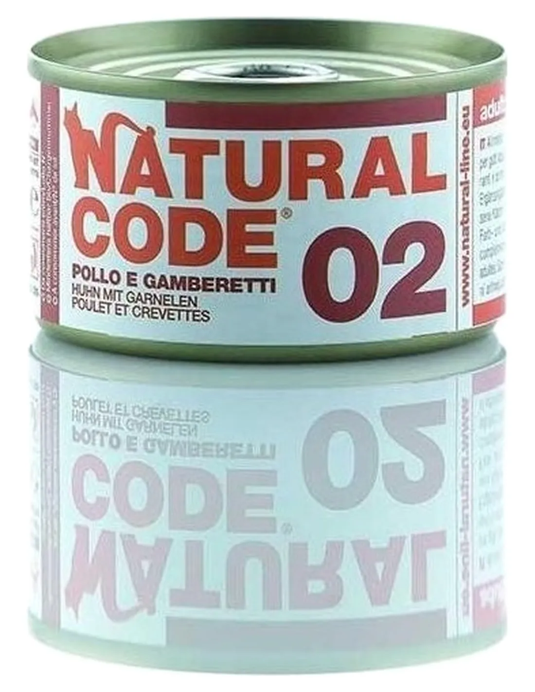 Natural code 02 gatto pollo e gamberetti 85 gr  