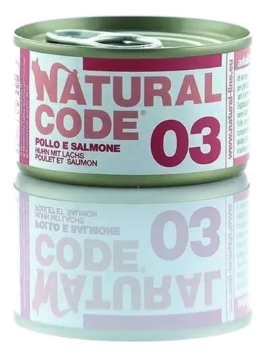 Natural code 03 gatto pollo e salmone 85 gr  