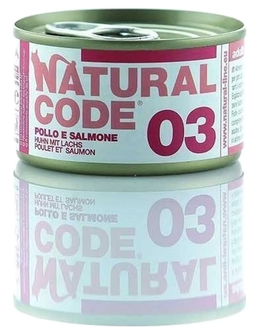 Natural code 03 gatto pollo e salmone 85 gr  