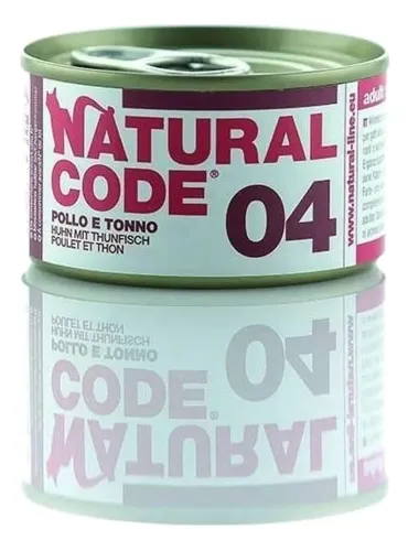 Natural code 04 gatto pollo e tonno 85 gr  