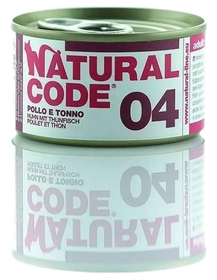 Natural code 04 gatto pollo e tonno 85 gr  