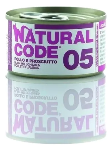 Natural code 05 gatto pollo e prosciutto 85 gr  
