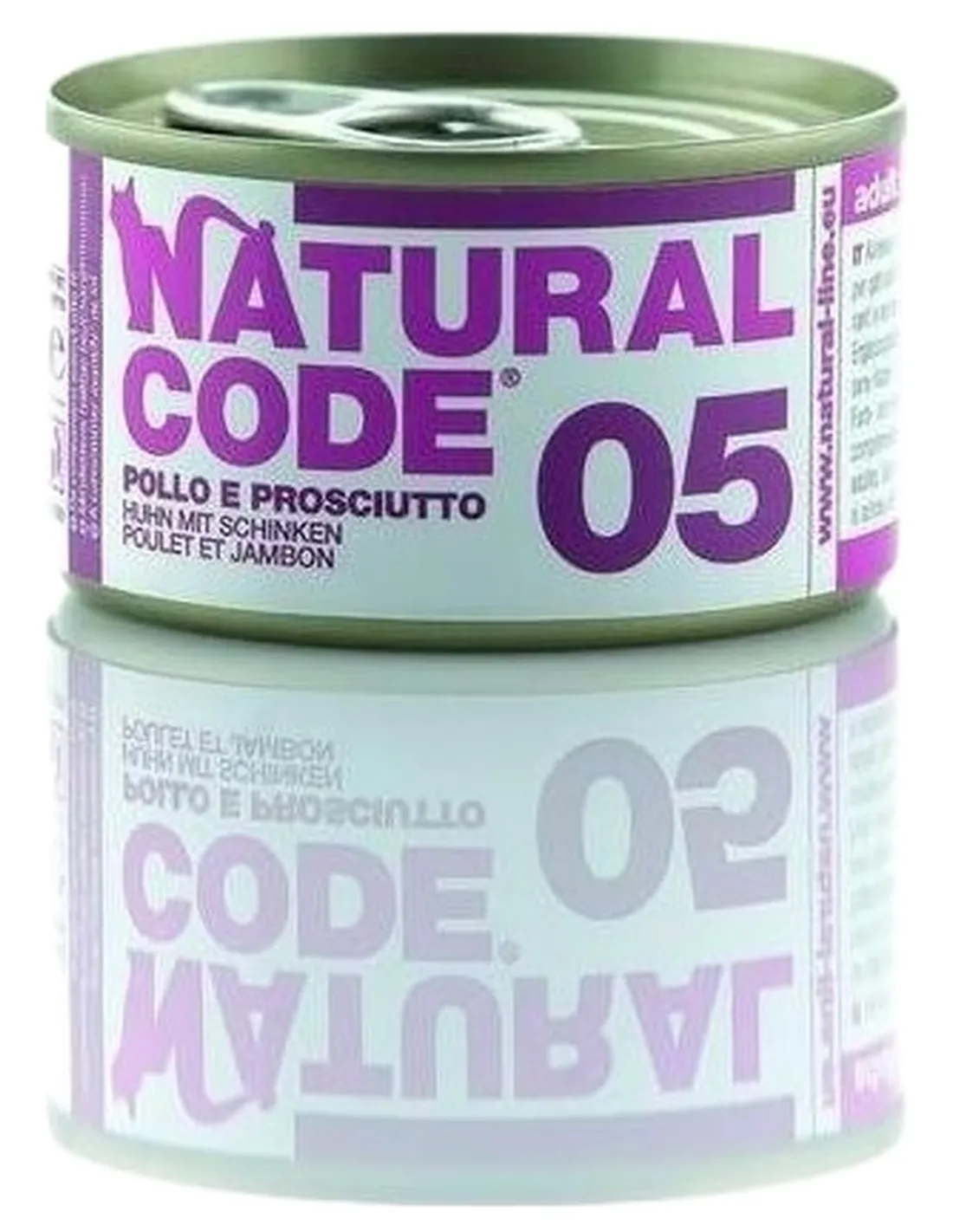 Natural code 05 gatto pollo e prosciutto 85 gr  