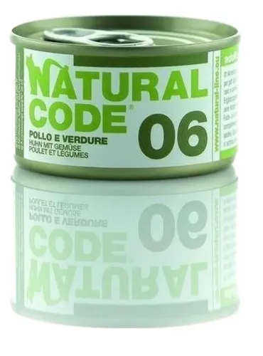 Natural code 06 gatto pollo e verdure 85 gr