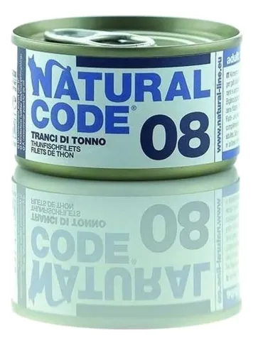 Natural code 08 gatto tranci di tonno 85 gr  