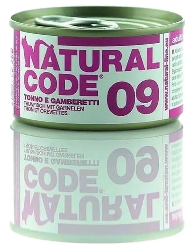 Natural code 09 gatto tonno e gamberetti 85 gr  