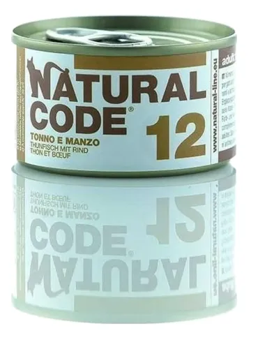 Natural code 12 gatto tonno e manzo 85 gr  
