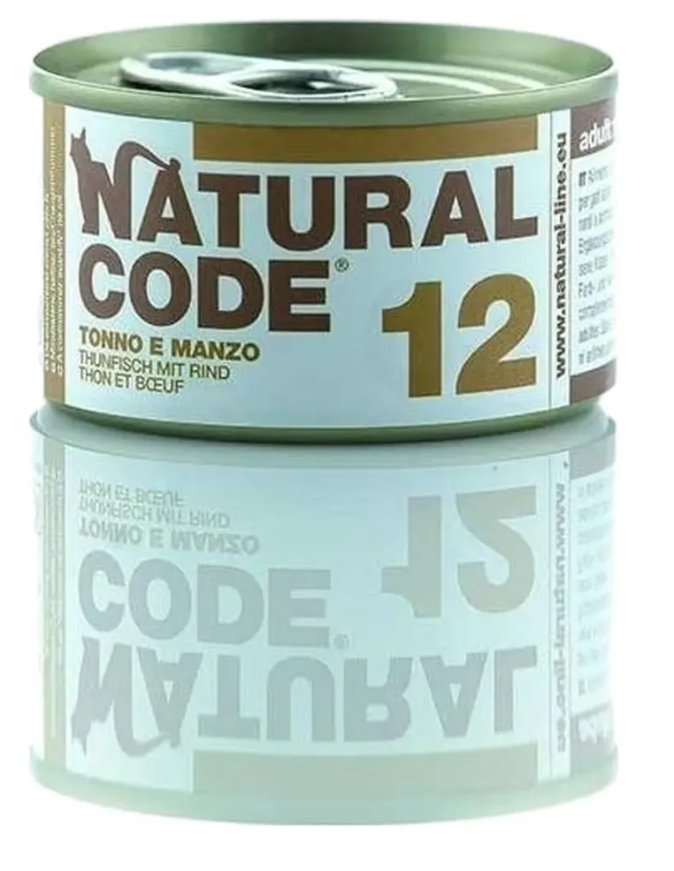 Natural code 12 gatto tonno e manzo 85 gr  