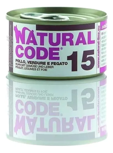 Natural code 15 gatto pollo verdure e fegato 85 gr  