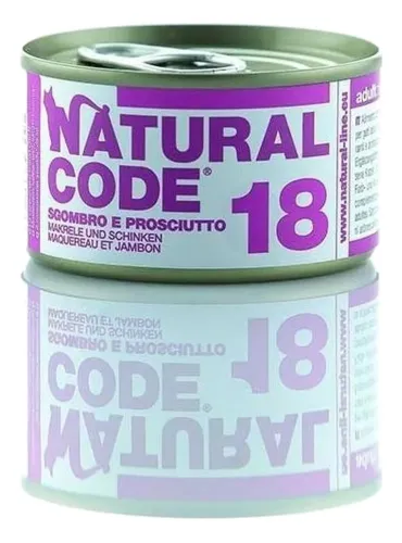Natural code 18 gatto sgombro e prosciutto 85 gr