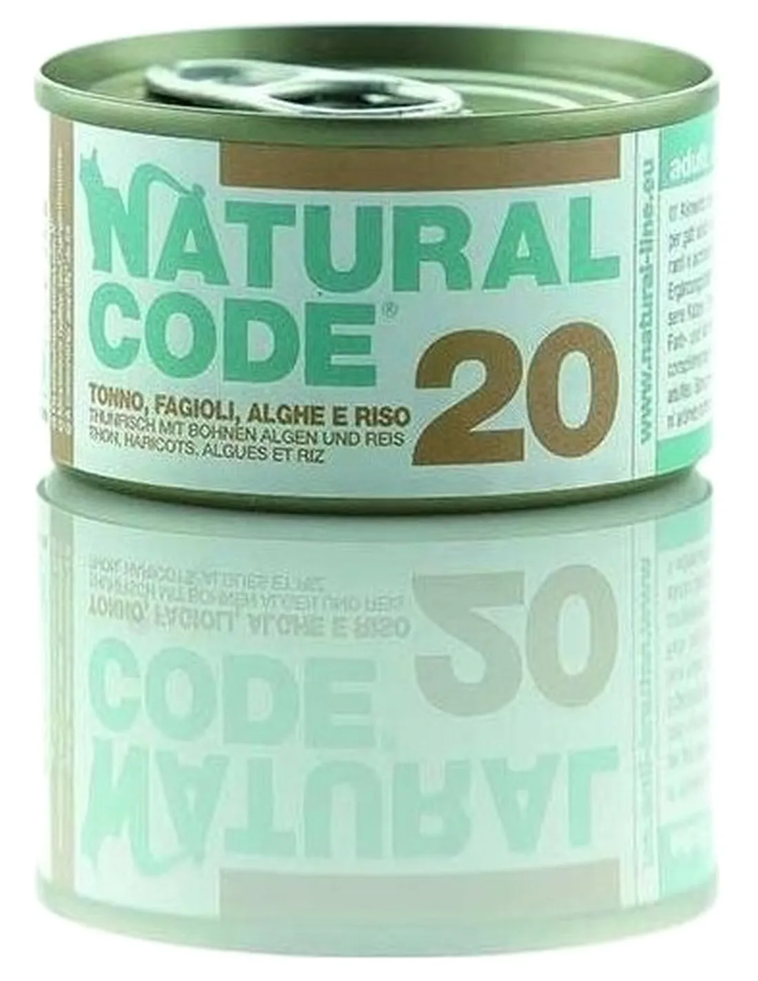 Natural code 20 gatto tonno fagioli alghe e riso 85 gr   Natural code 20 gatto tonno fagioli alghe e riso 85 gr