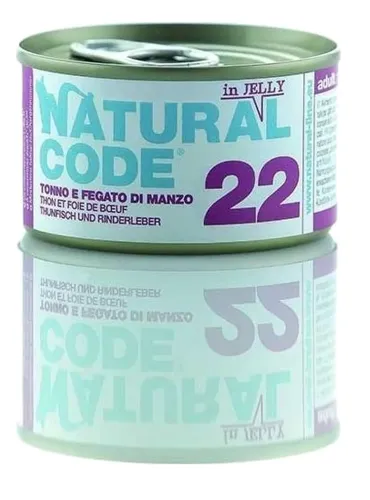 Natural code 22 gatto tonno e fegato di manzo soft jelly 85 gr
