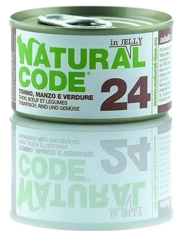 Natural code 24 gatto tonno manzo e verdure soft jelly 85 gr  