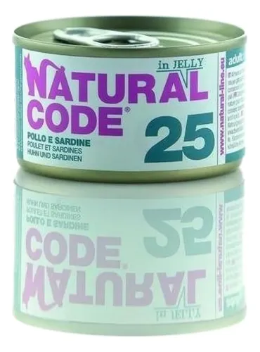 Natural code 25 gatto pollo e sardine soft jelly 85 gr  