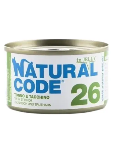 Natural code 26 gatto tonno e tacchino soft jelly 85 gr