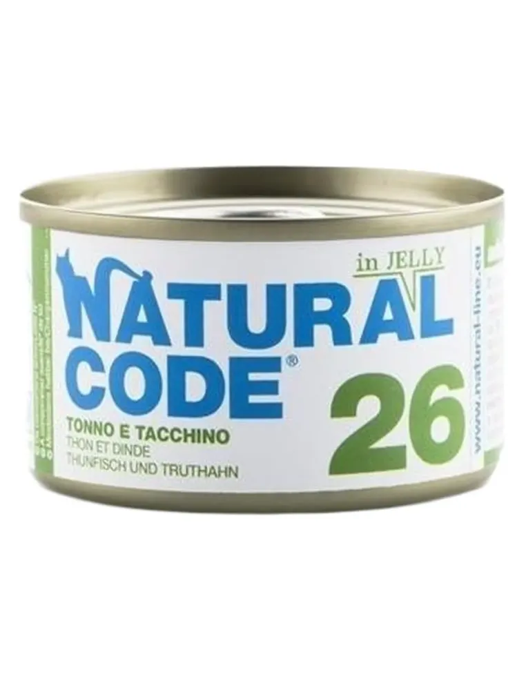 Natural code 26 gatto tonno e tacchino soft jelly 85 gr  