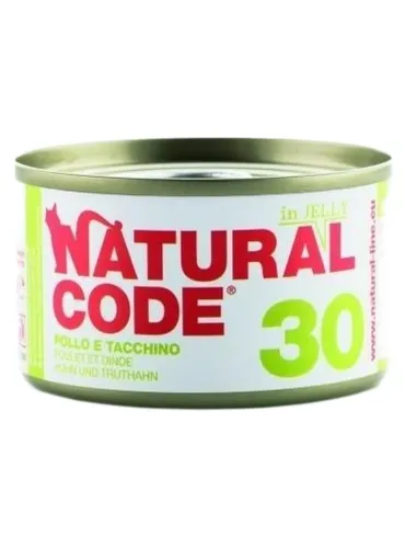 Natural code 30 gatto pollo e tacchino jelly 85 gr  
