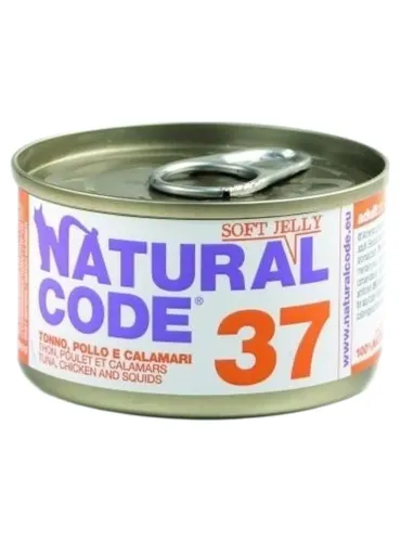 Natural code 37 gatto tonno pollo e calamari soft jelly 85 gr
