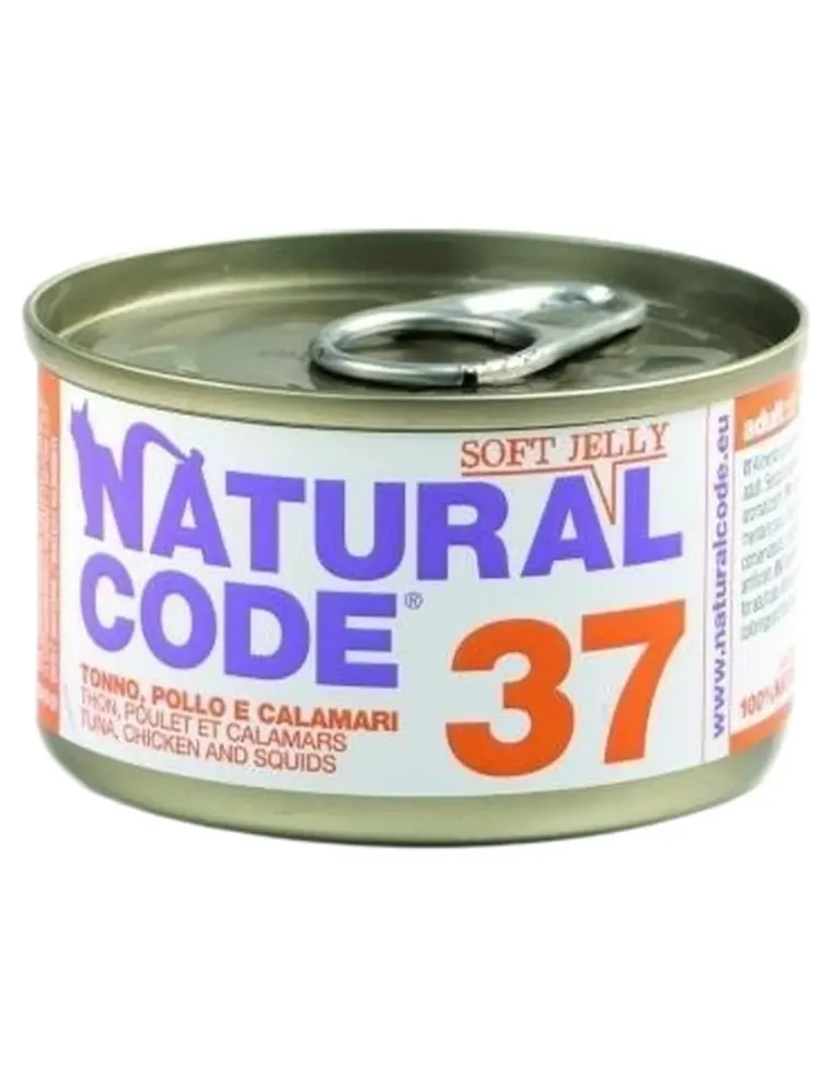 Natural code 37 gatto tonno pollo e calamari soft jelly 85 gr  