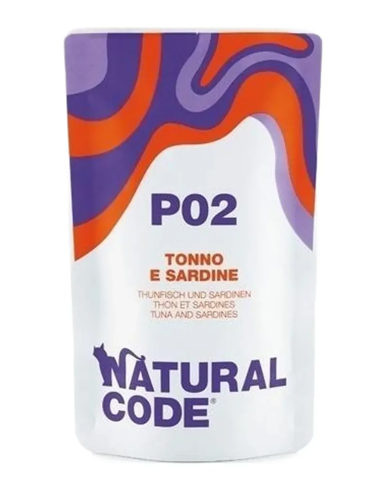 Natural code P02 gatto tonno e sardine 70 gr  