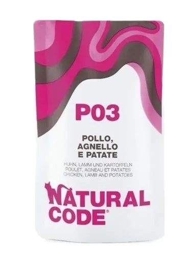 Natural code P03 gatto pollo agnello e patate 70 gr  
