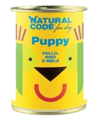 Natural code 01 cane puppy pollo riso e mela 400 gr
