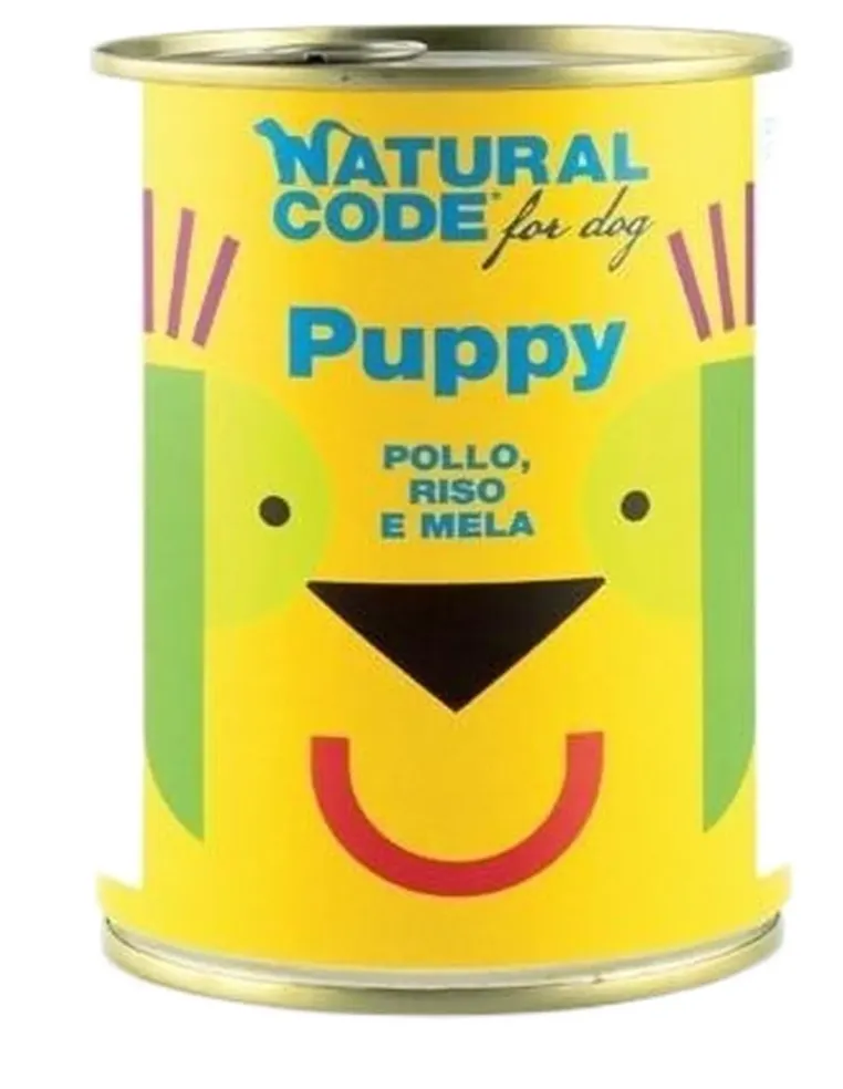 Natural code 01 cane puppy pollo riso e mela 400 gr  