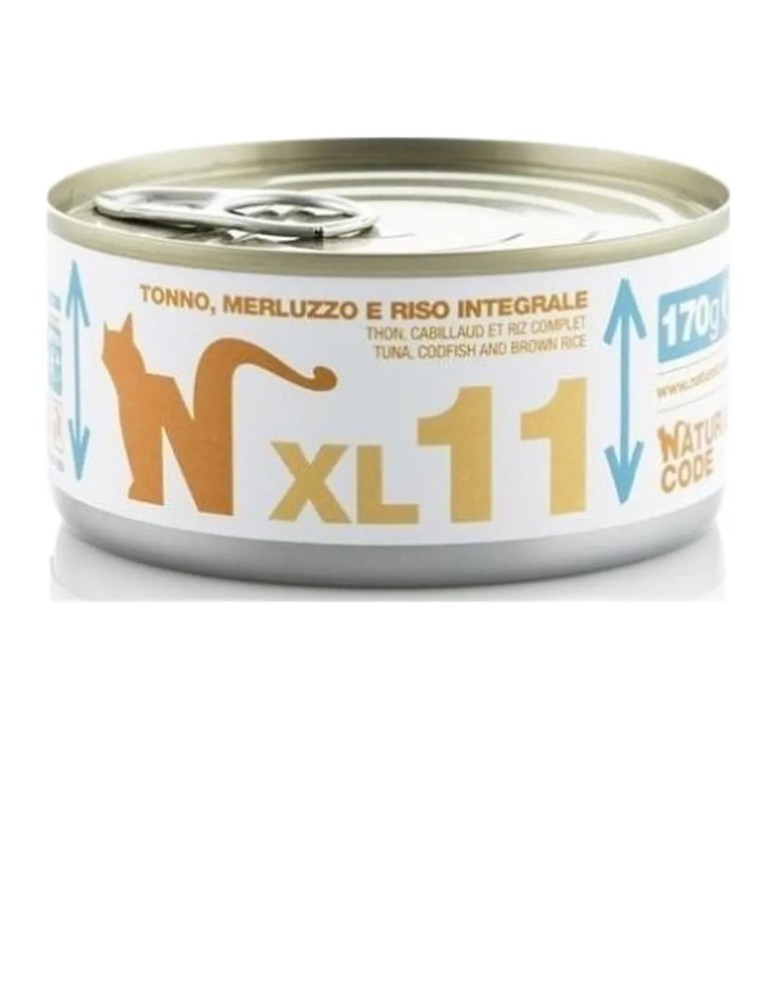 Natural code xl 11 gatto tonno merluzzo e riso integrale 170 gr   Natural code xl 11 gatto tonno merluzzo e riso integrale 170 gr