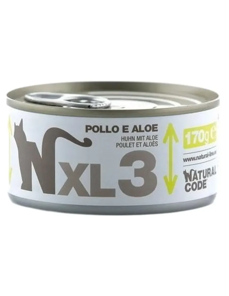Natural code xl 3 gatto pollo e aloe 170 gr  