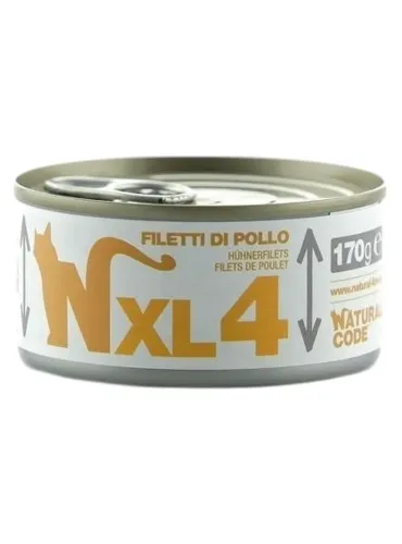 Natural code xl 4 gatto filetti di pollo 170 gr