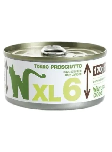 Natural code xl 6 gatto tonno e prosciutto 170 gr  