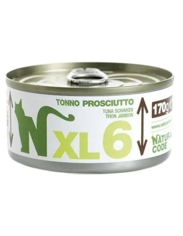 Natural code xl 6 gatto tonno e prosciutto 170 gr  