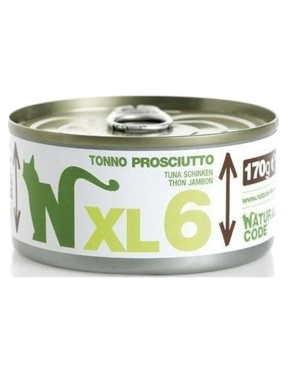 Natural code xl 6 gatto tonno e prosciutto 170 gr  