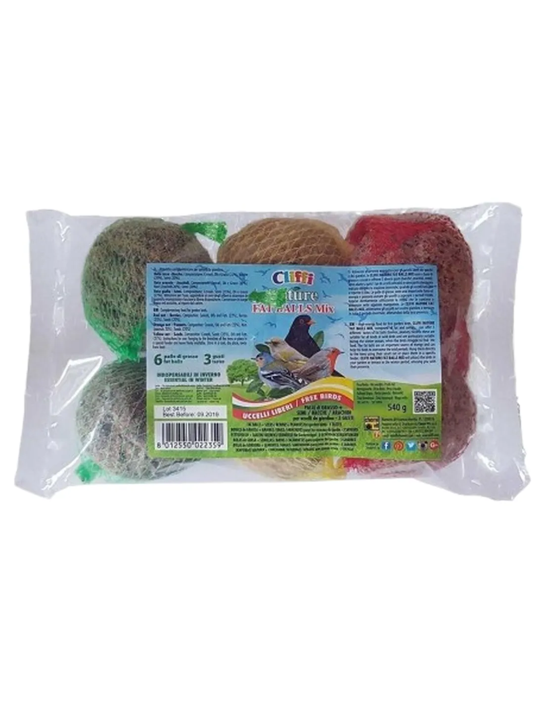 Cliffi nature "fat ball mix" 6 x 90 gr  