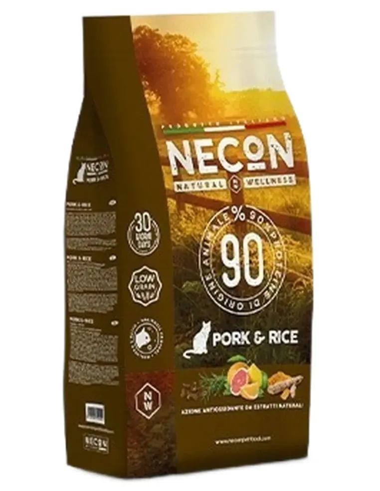 Necon natural wellness gatto adult maiale e riso 1,5 kg  