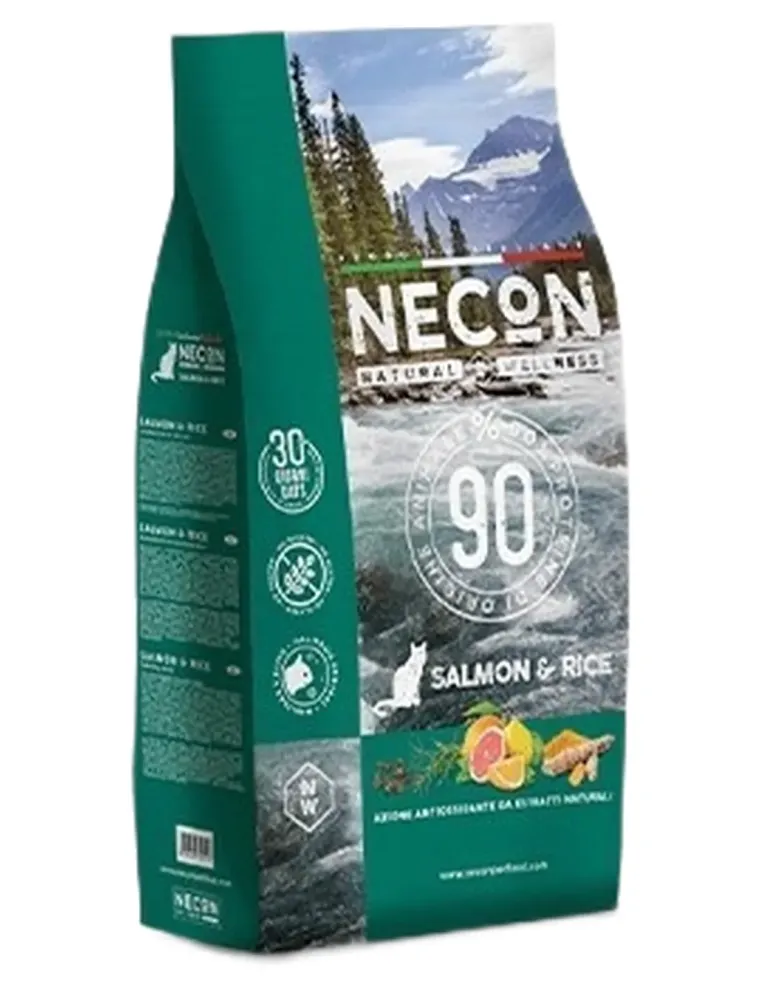 Necon natural wellness gatto adult salmone e riso 1,5 kg  