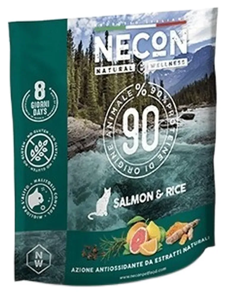 Necon natural wellness gatto adult salmone e riso 400 gr  