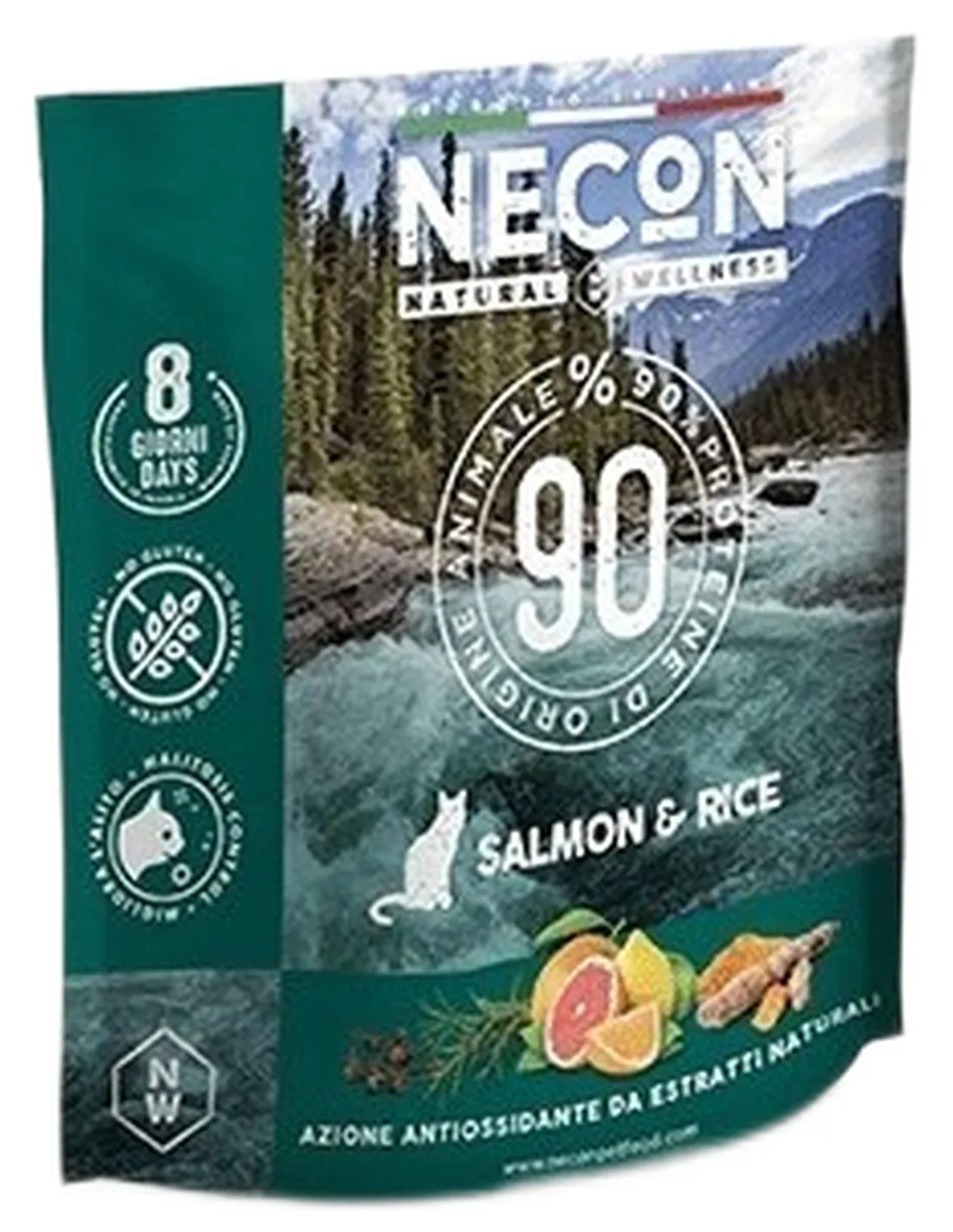 Necon natural wellness gatto adult salmone e riso 400 gr  