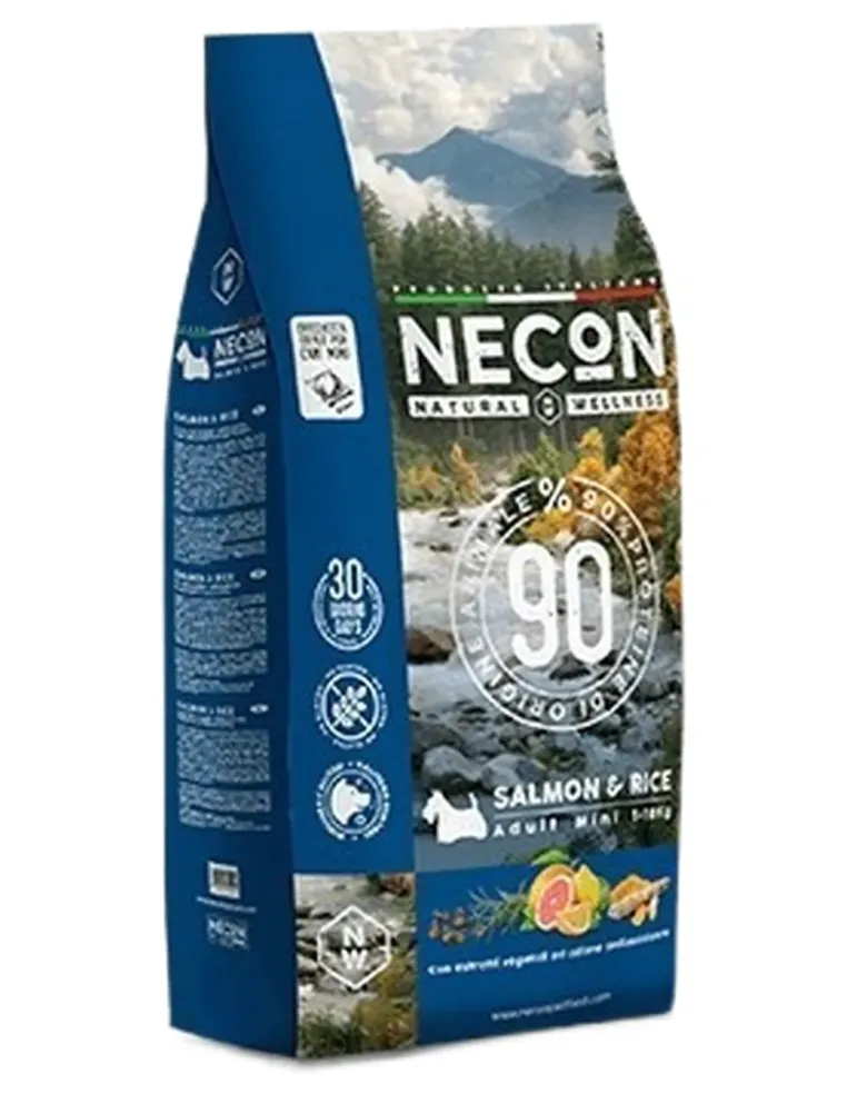 Necon natural wellness cane adult mini salmone e riso 2 kg  