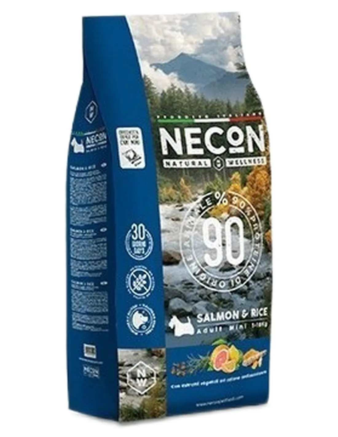 Necon natural wellness cane adult mini salmone e riso 2 kg  
