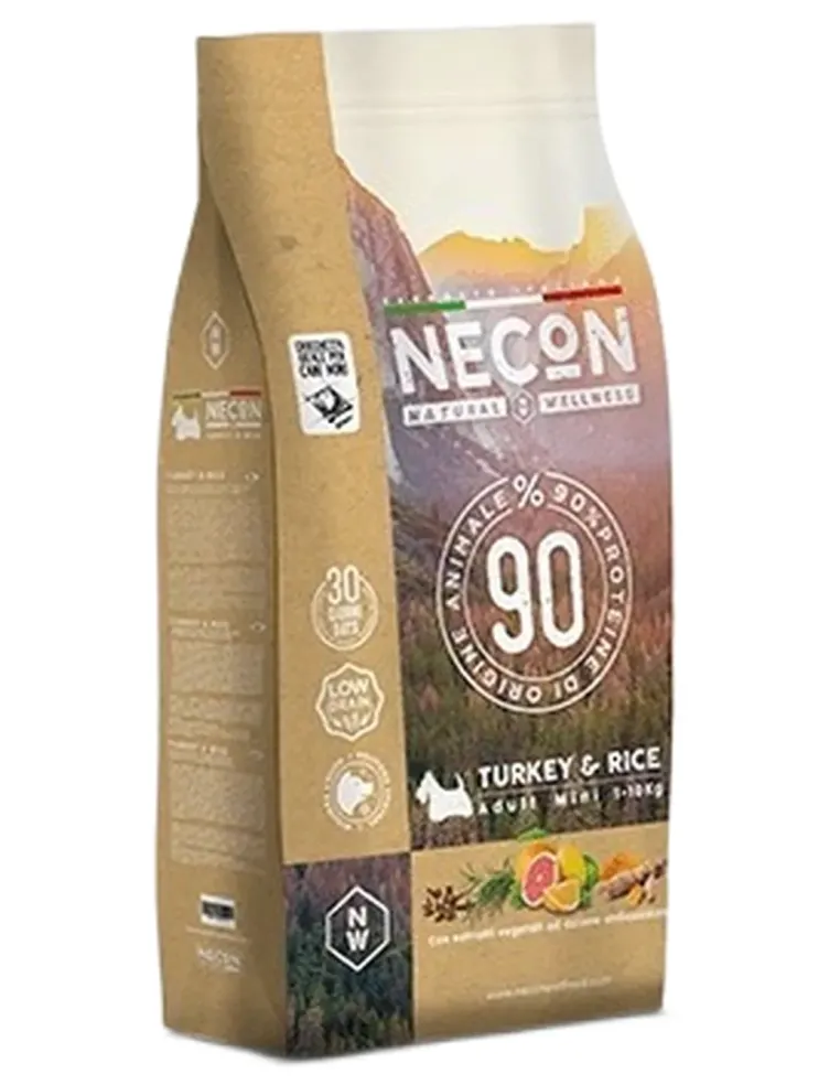 Necon natural wellness cane adult mini tacchino e riso 2 kg  