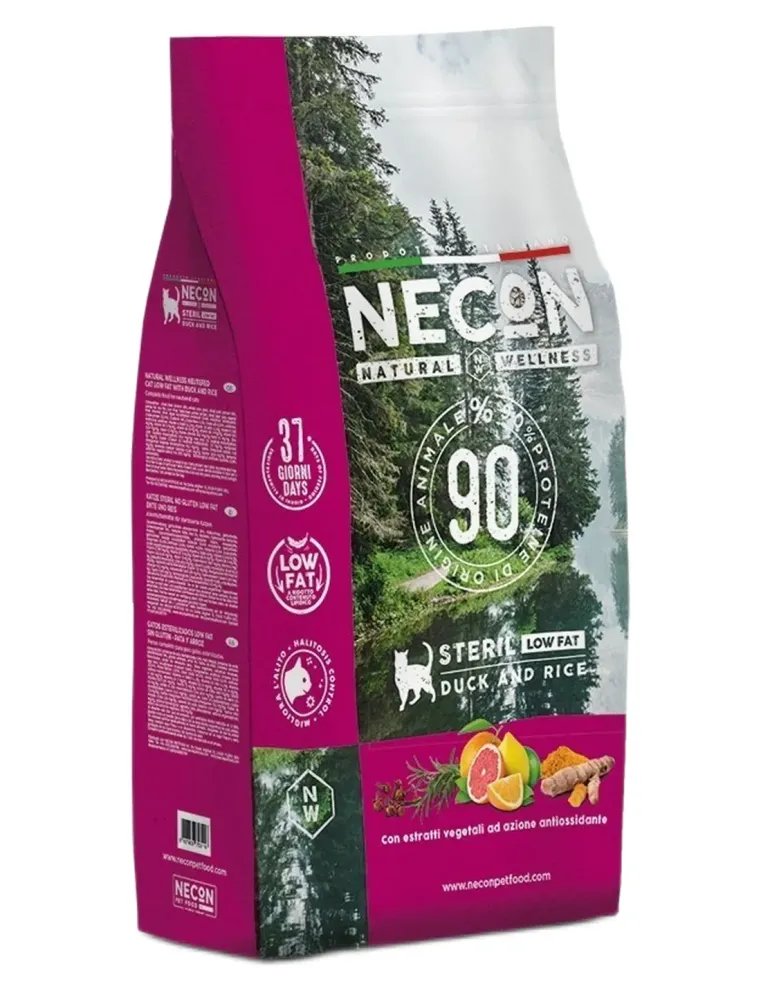 Necon natural wellness gatto adult steril low fat anatra e riso 1,5 kg  