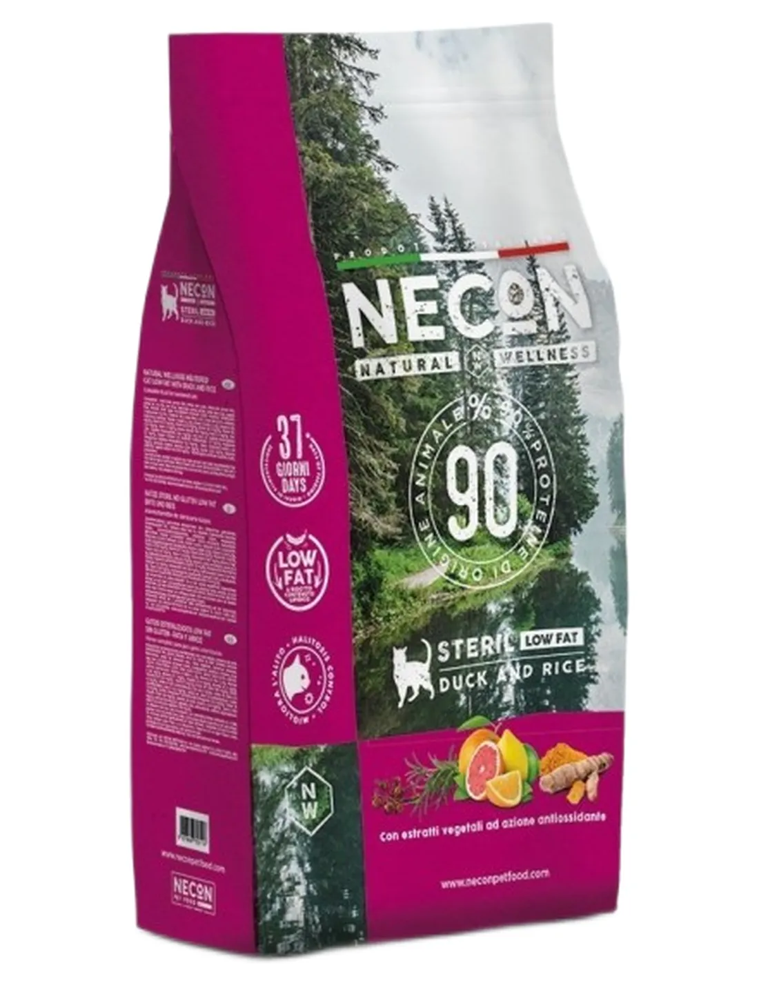 Necon natural wellness gatto adult steril low fat anatra e riso 1,5 kg  