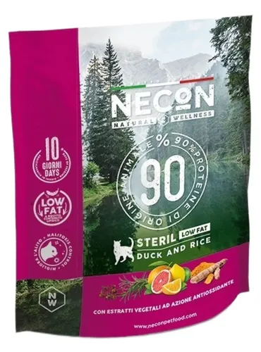 Necon natural wellness gatto adult steril low fat anatra e riso 400 gr  