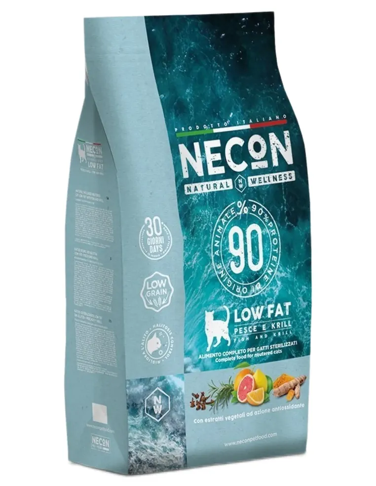 Necon natural wellness gatto adult steril low fat pesce e krill 1,5 kg  