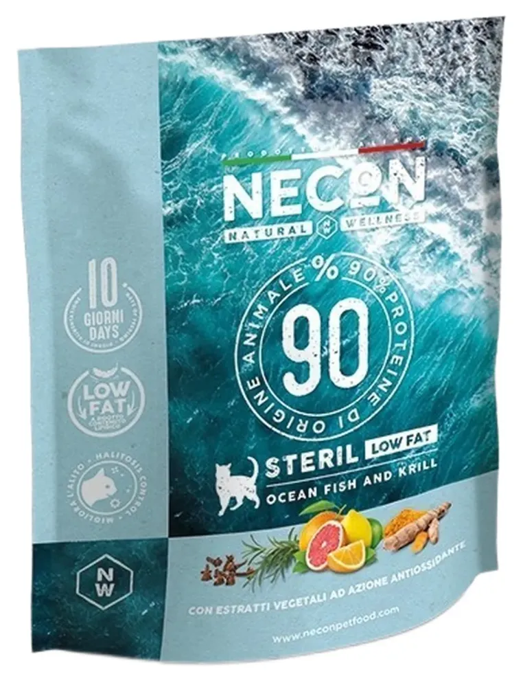 Necon natural wellness gatto adult steril low fat pesce e krill 400 gr  